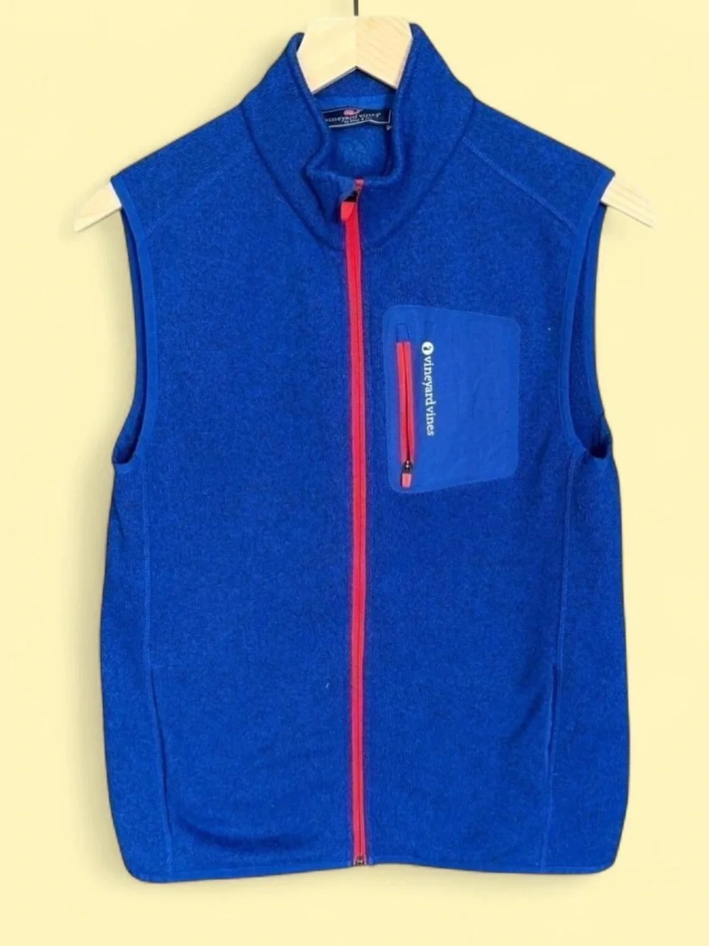 Vineyard Vines Boys XL 18 Blue Fleece Full Zip Vest